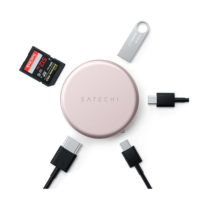 SATECHI OntheGo 5-in-1 Multiport Adapter Blush