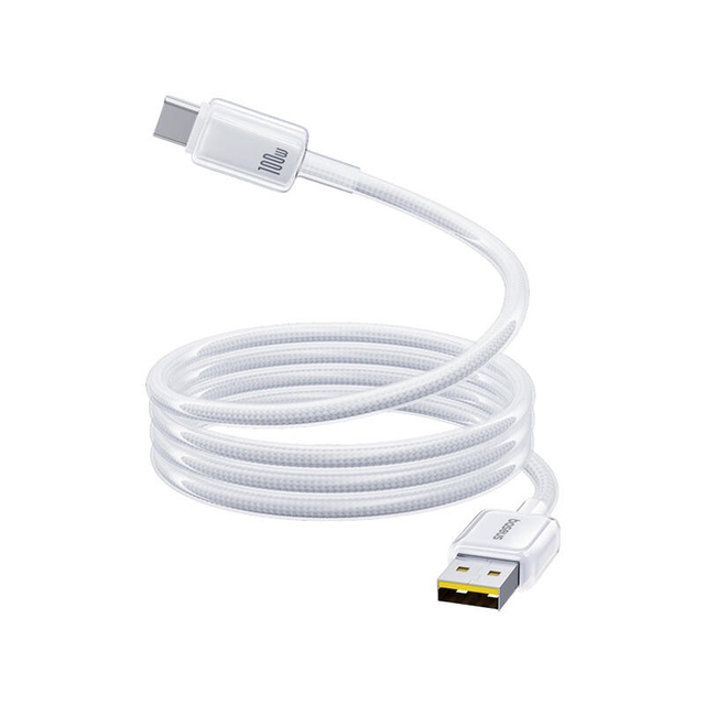 Baseus Crystal Fast Charging Data Cable USB-A to USB-C 100W/7.5W 1m E0427900 Moon White