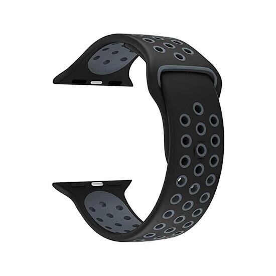 Sport Band With Hole For Apple Watches Series 42/44/45mm L Black/Grey