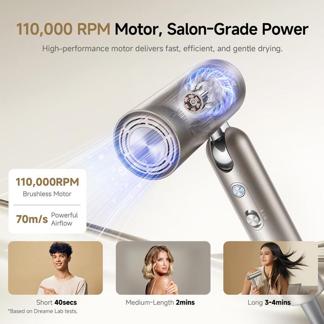 Dreame Pocket Pro High-Speed Hair Dryer Titanium Gold