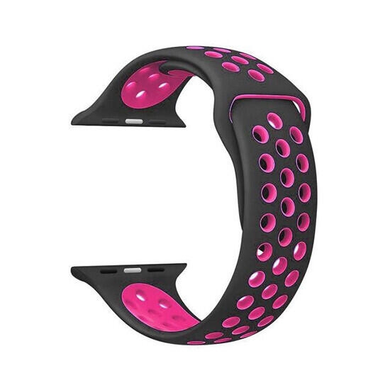 Sport Band With Hole For Apple Watches Series 42/44/45mm L Black/Red