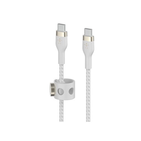 Belkin BoostCharge PRO Flex USB-C to USB-C Braided Silicone Cable 3M CAB011bt3MWH White