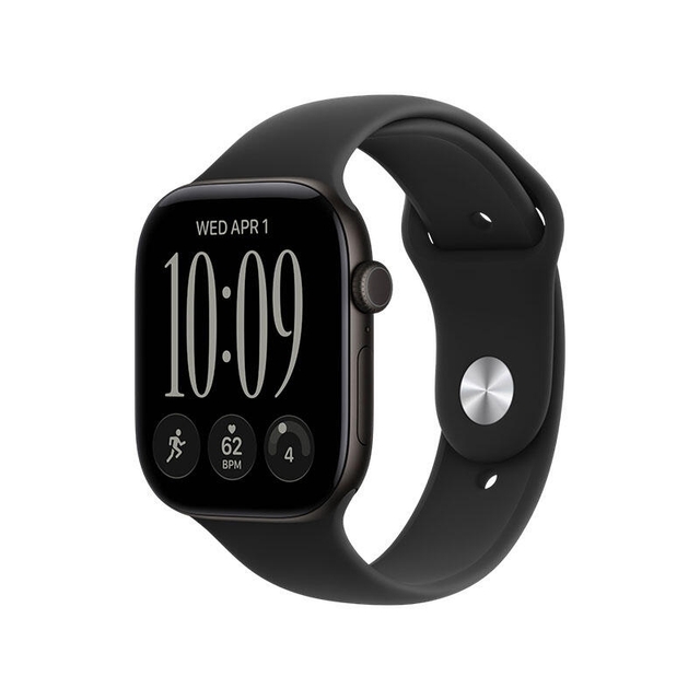 Apple Watch Series 12 GPS 46mm Black Aluminium Case with Black Sport Band