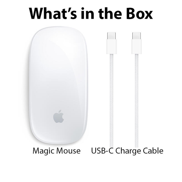 Apple Magic Mouse USB-c White Multi-Touch Surface MXK53 White