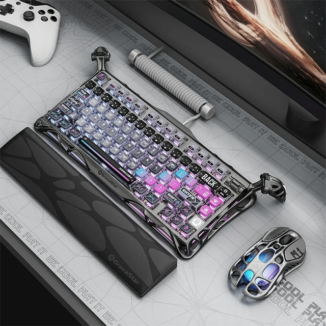 GravaStar Gaming Keyboard Special Edition Mercury K1 Pro 75% Wireless Mechanical Cyberpunk