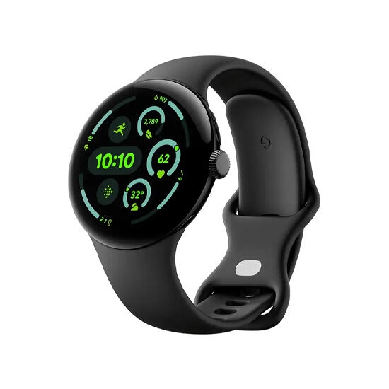 Google Pixel Watch 3 45mm Wi-Fi Matte Black Aluminium Case with Obsidian Active Band