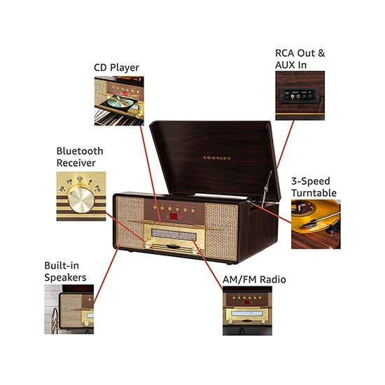 Crosley Rhapsody Turntable Mahogany