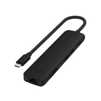 Satechi 7-in-1 USB-C Slim Multiport Adapter with Ethernet ST-P7SK Black
