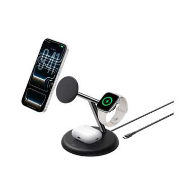 Belkin 3-in-1 25w Magnetic Wireless Charging Stand with QI2 WIZ050kqBK Black