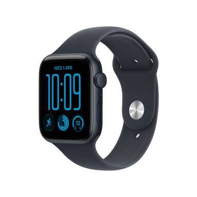 Apple Watch SE 3 GPS 44mm Midnight Aluminium Case With Navy Blue Sport Band MJL94 M/L