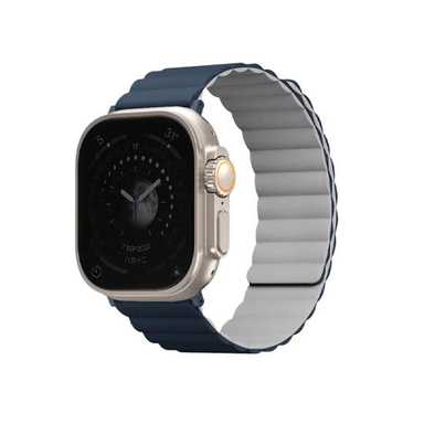 Uniq Revix Reversible Magnetic Apple Watch Strap 49/45/44/42Mm Storm Blue/ Chalk Grey