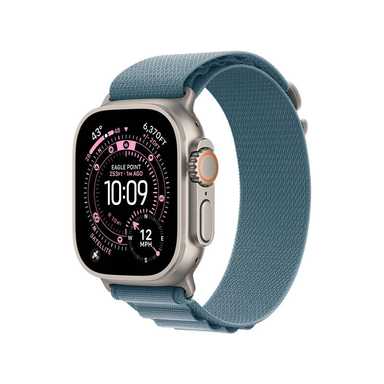 Apple Watch Ultra 3 49mm Natural Titanium Case With Light Blue Alpine Loop MEWM4 M
