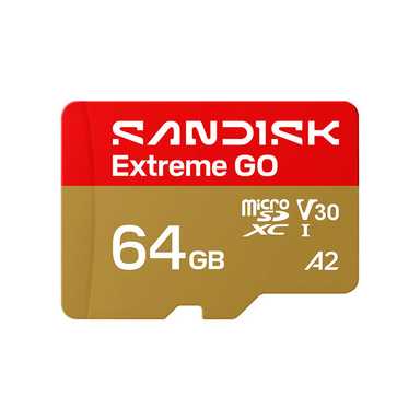 SanDisk 64GB Extreme GO MicroSD/XC UHS-I Card Up to 170MB/s/C V30/4K/A2 SDSQXGN-064G-GN6MN