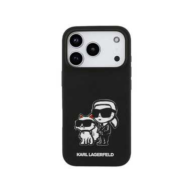 Karl Lagerfeld Hc Magsafe Silicone W/ K&C Sketch Logo  Iphone 17 Pro KLHMP17LSKCGRGOK Black