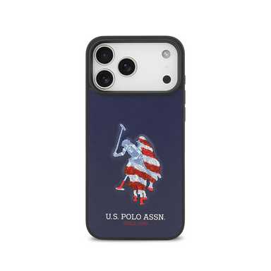Uspa Hc Pu Smooth Embroidered Usa Flag Big Dh Iphone 17 Pro Max USHCP17XPUSV Navy