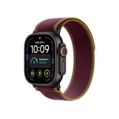 Apple Watch Ultra 4 GPS 49mm Black Titanium Case with Burgundy Trail Loop