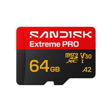 SanDisk 64GB Extreme Pro MicroSD/XC UHS-I Card Up to 200MB/s V30 SDSQXCU-064G-GS6MA