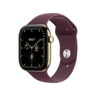 Apple Watch Series 12 GPS 46mm Radiant Gold Titanium Case with Burgundy Sport Band