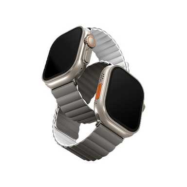 Uniq Revix Reversible Magnetic Apple Watch Strap 49/45/44/42Mm Ash Grey /Dove White