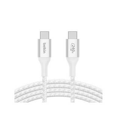 Belkin 240W Braided C-C CABLE 2M CAB015bt2MWH White