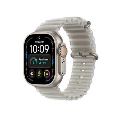 Apple Watch Ultra 4 GPS 49mm Natural Titanium Case with Translucent Grey Ocean Band