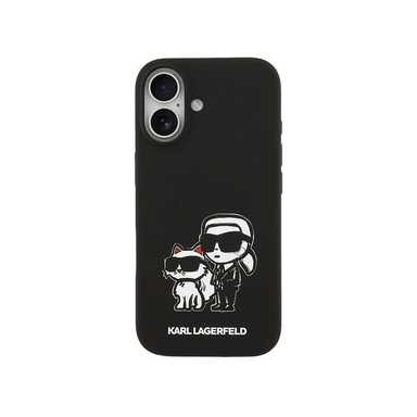 Karl Lagerfeld Hc Magsafe Silicone W/ K&C Sketch Logo  Iphone 17 KLHMP17SSKCGRGOK Black