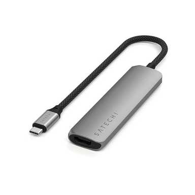 SATECHI 4-in-1 USB-C Slim Multiport Adapter 4K Space Grey