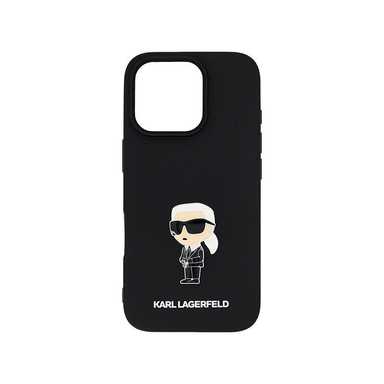 Karl Lagerfeld TPU Silicone Ikonik Hard Case iPhone 16 Pro KLOHCP16LSNIKBCK Black