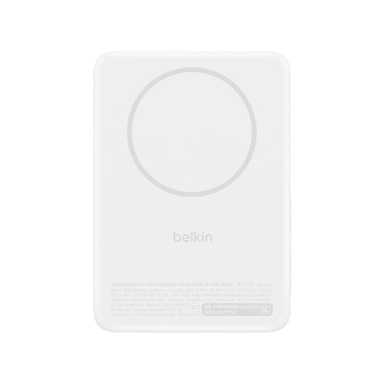Belkin Slim Magnetic Wireless Power Bank Qi2 15W 5000mAh With Stand BPD011HQWH White