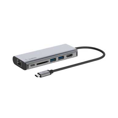 Belkin USB-C 6-in-1 Multiport Adapter AVC008BTSGY Grey