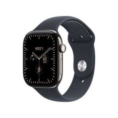 Apple Watch Series 12 GPS 46mm Natural Titanium Case with Navy Blue Sport Band