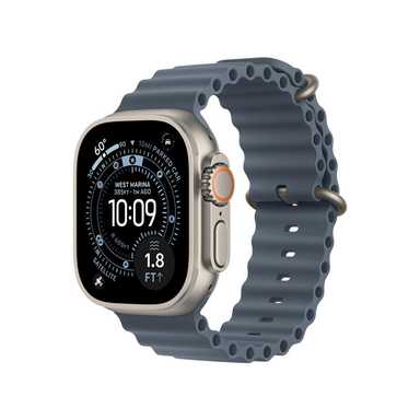 Apple Watch Ultra 3 49mm Natural Titanium Case With Anchor Blue Ocean Band MEWH4