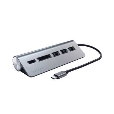 Satechi Type-C Aluminum USB 3.0 Hub & Card Reader ST-TCHCRM Space Grey