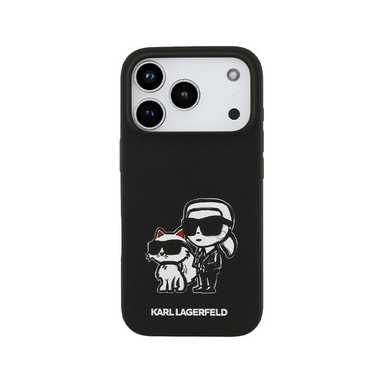 Karl Lagerfeld Hc Magsafe Silicone W/ K&C Sketch Logo  Iphone 17 Pro Max KLHMP17XSKCGRGOK Black