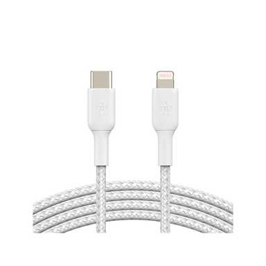 Belkin BoostCharge USB-C to Lightning Braided Cable 1M CAA004bt1MWH White