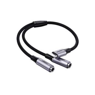 Ugreen USB-C Male to 2x 3.5mm Female Audio Cable 25cm 30732 Space Grey