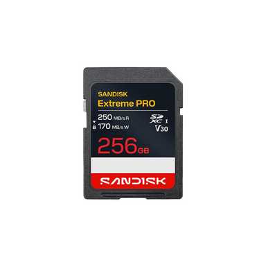 SanDisk 256GB Extreme PRO SD/XC UHS-I Card 250MB/S V30/4K Class 10 SDSDXXJ-256G-GSCIN