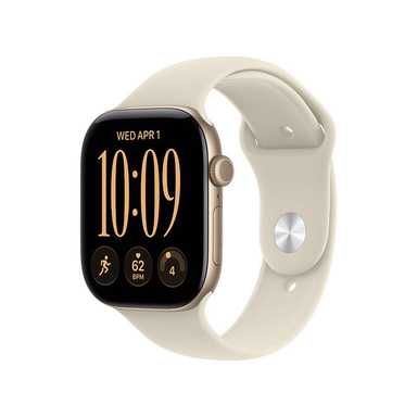 Apple Watch Series 12 GPS 46mm Light Gold Aluminium Case with Sand Sport Band