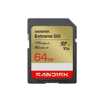 SanDisk 64GB Extreme SD/XC UHS-I Card 170MB/S V30/4K Class 10 SDSDXGN-064G-GNCIN